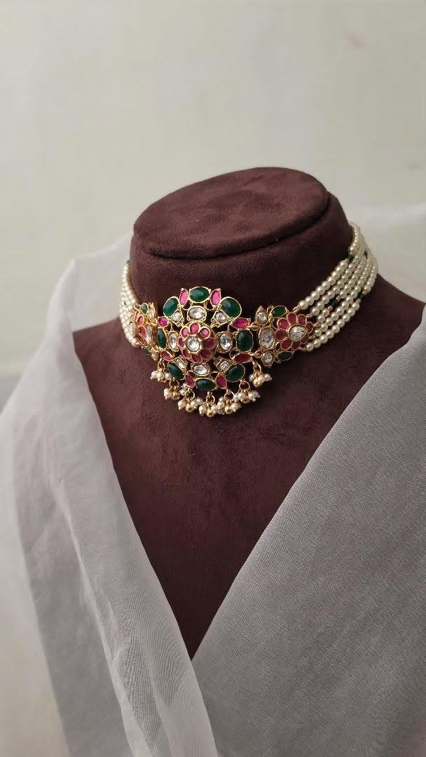 Aadhya polki and pearl choker Thumbnail