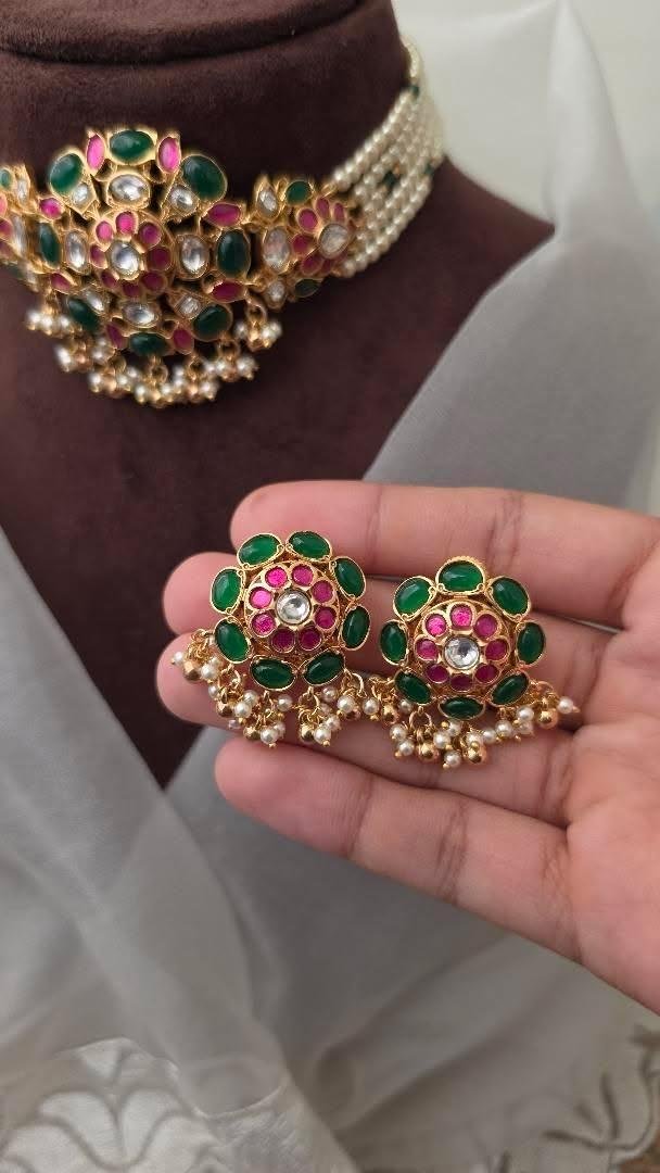 Aadhya polki and pearl choker Thumbnail