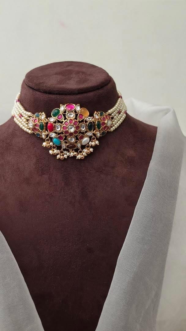 Aadhya polki and pearl choker Thumbnail