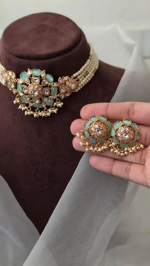 Aadhya polki and pearl choker Thumbnail