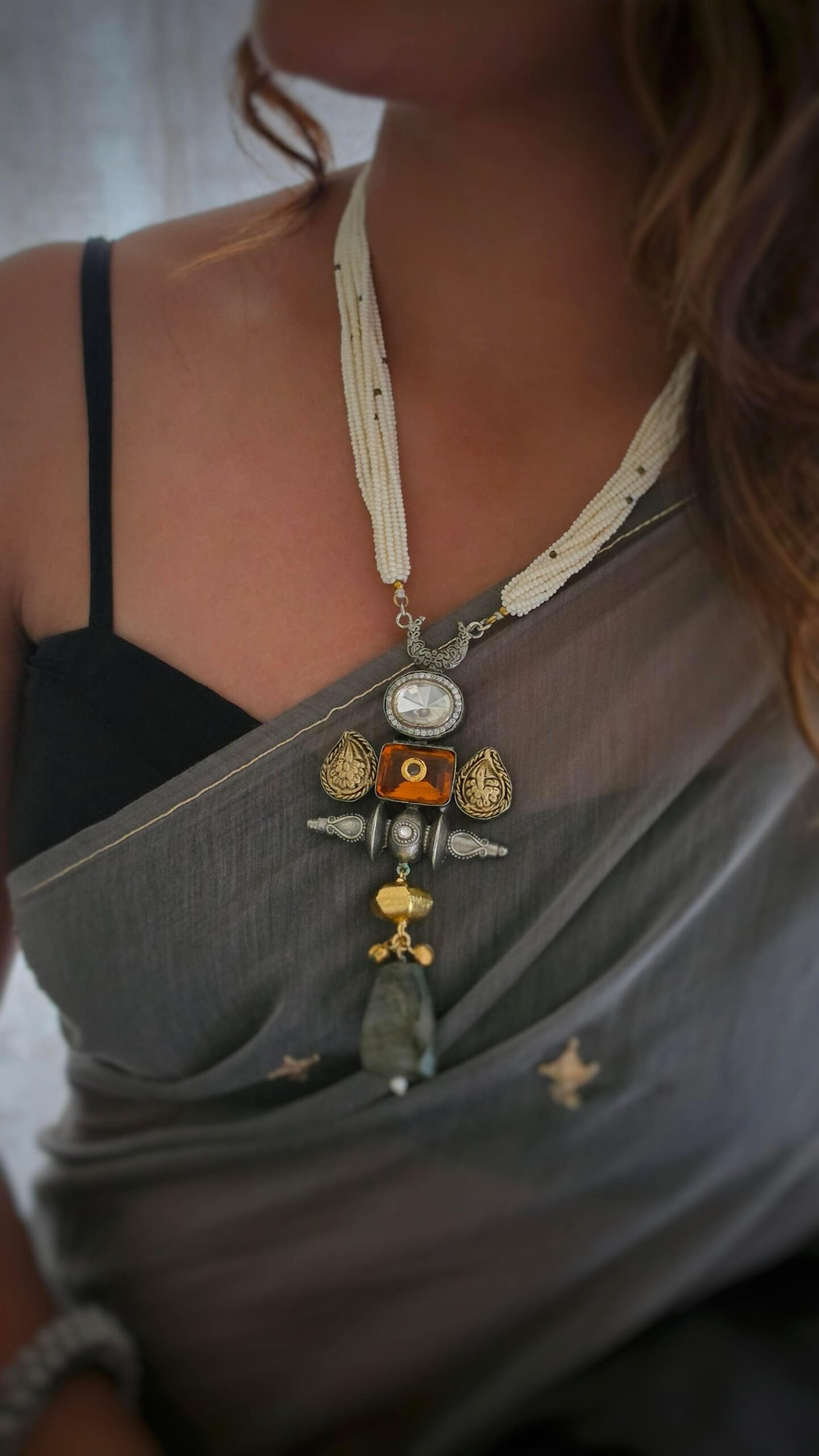 Nimrat handcrafted silver necklace Thumbnail