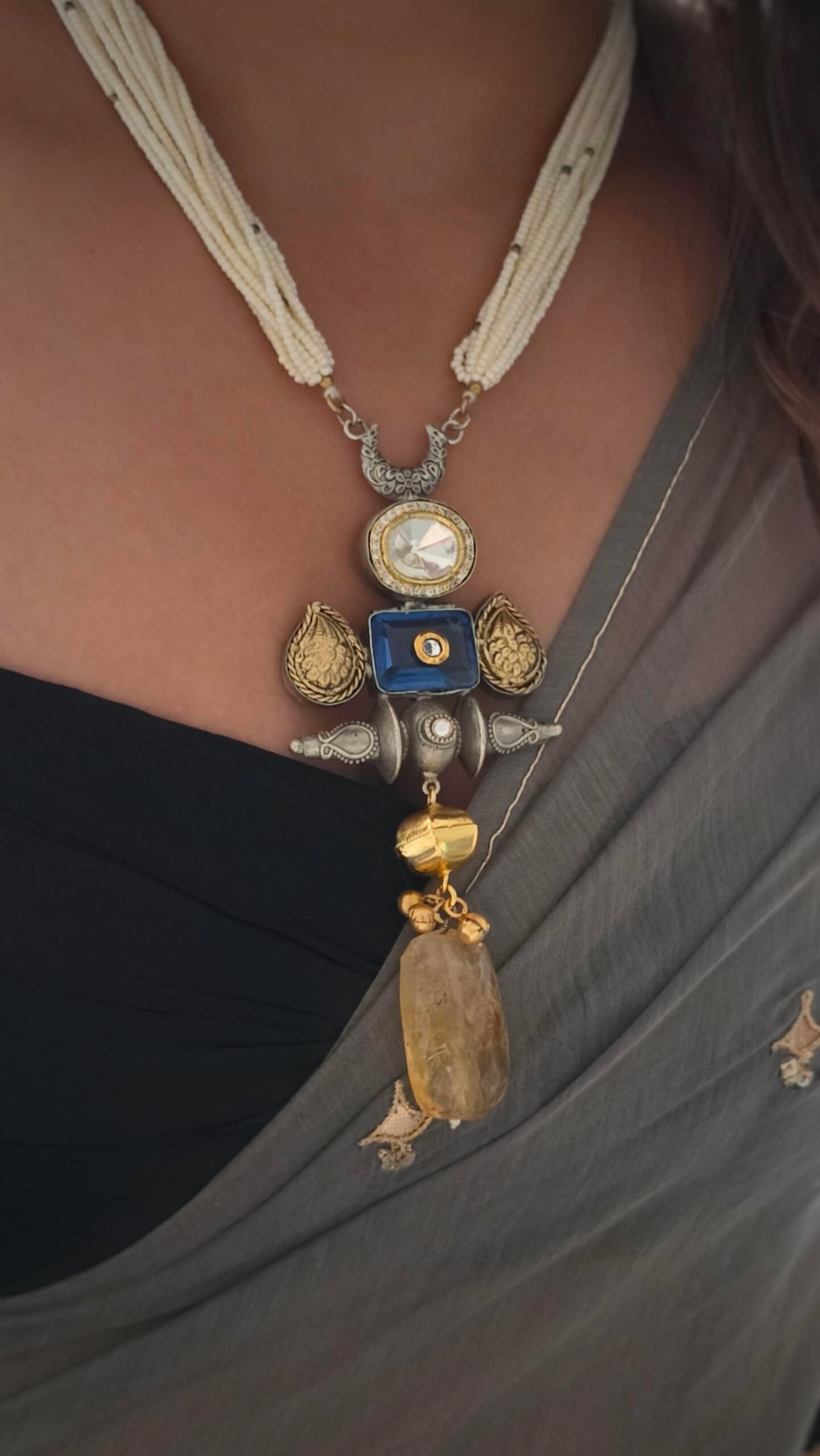 Nimrat handcrafted silver necklace Thumbnail