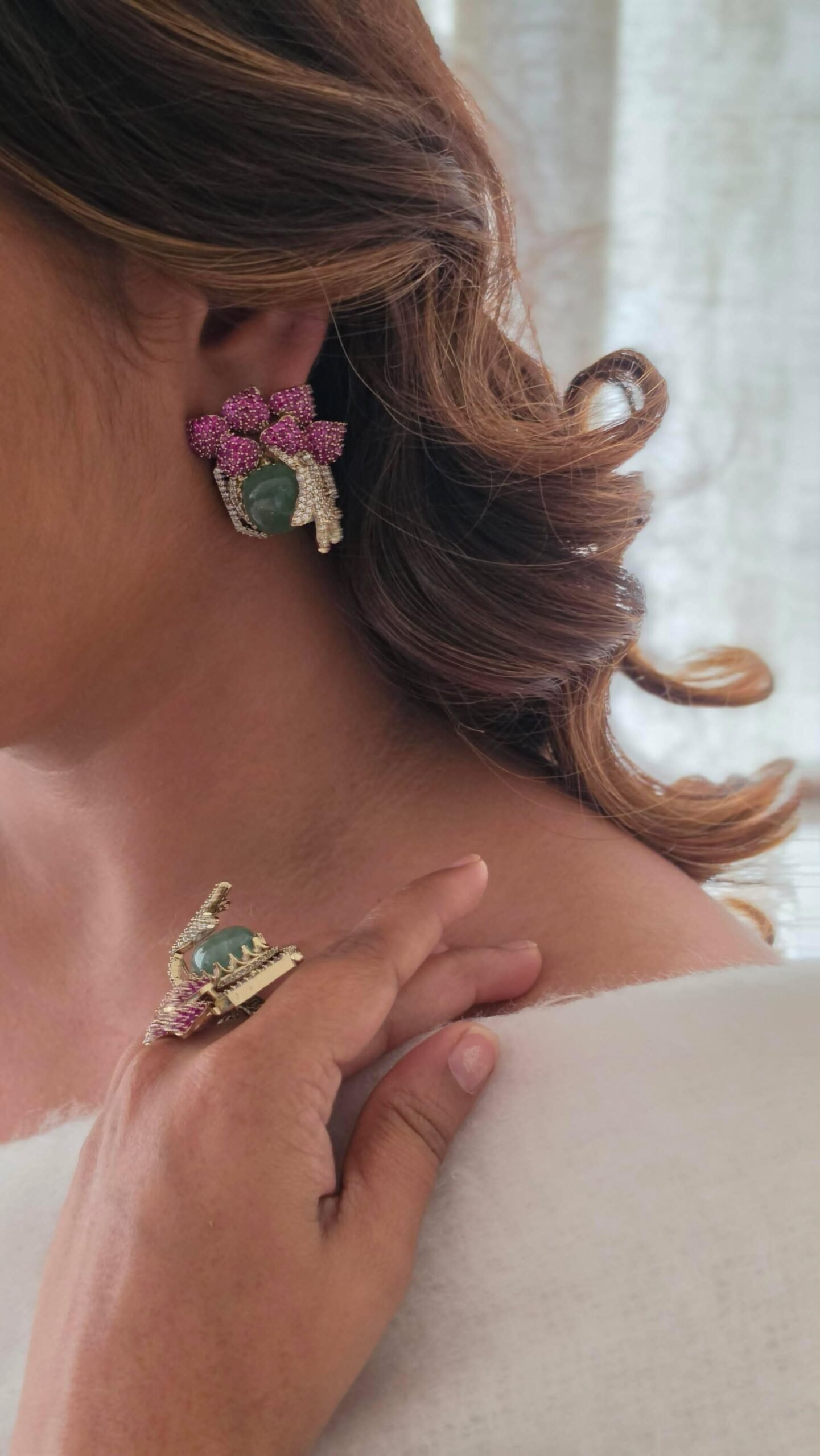 Zion semi-precious stone studs Thumbnail
