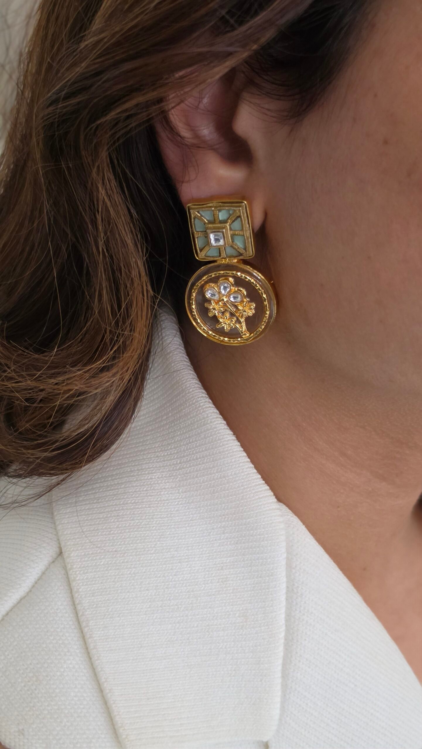 Deepa Semi precious stone earrings Thumbnail