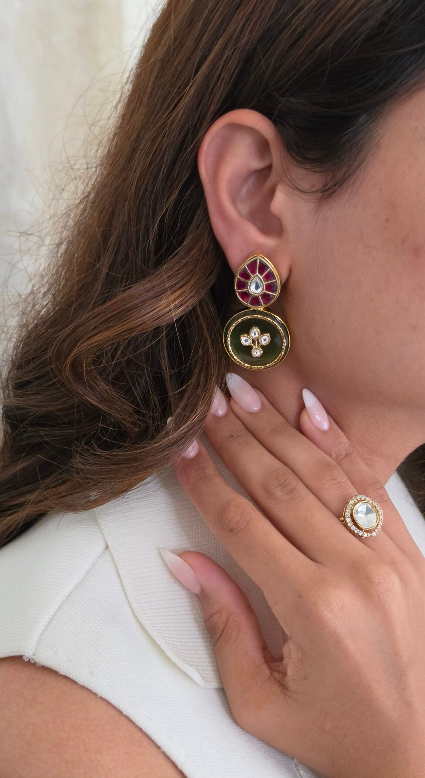 Rima Semi precious stone earrings Thumbnail