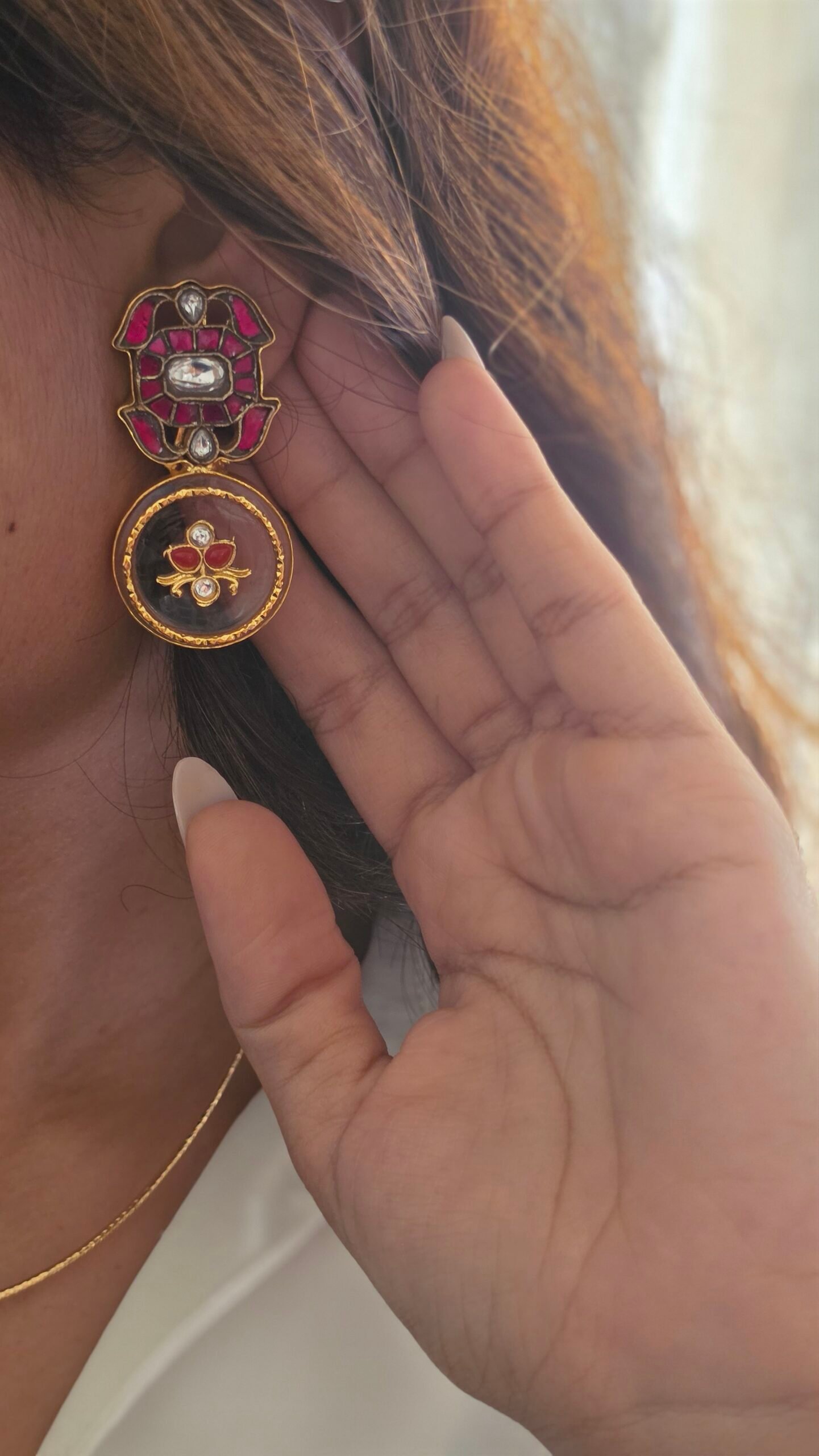 Tia semi-precious stone Pendent with earrings Thumbnail