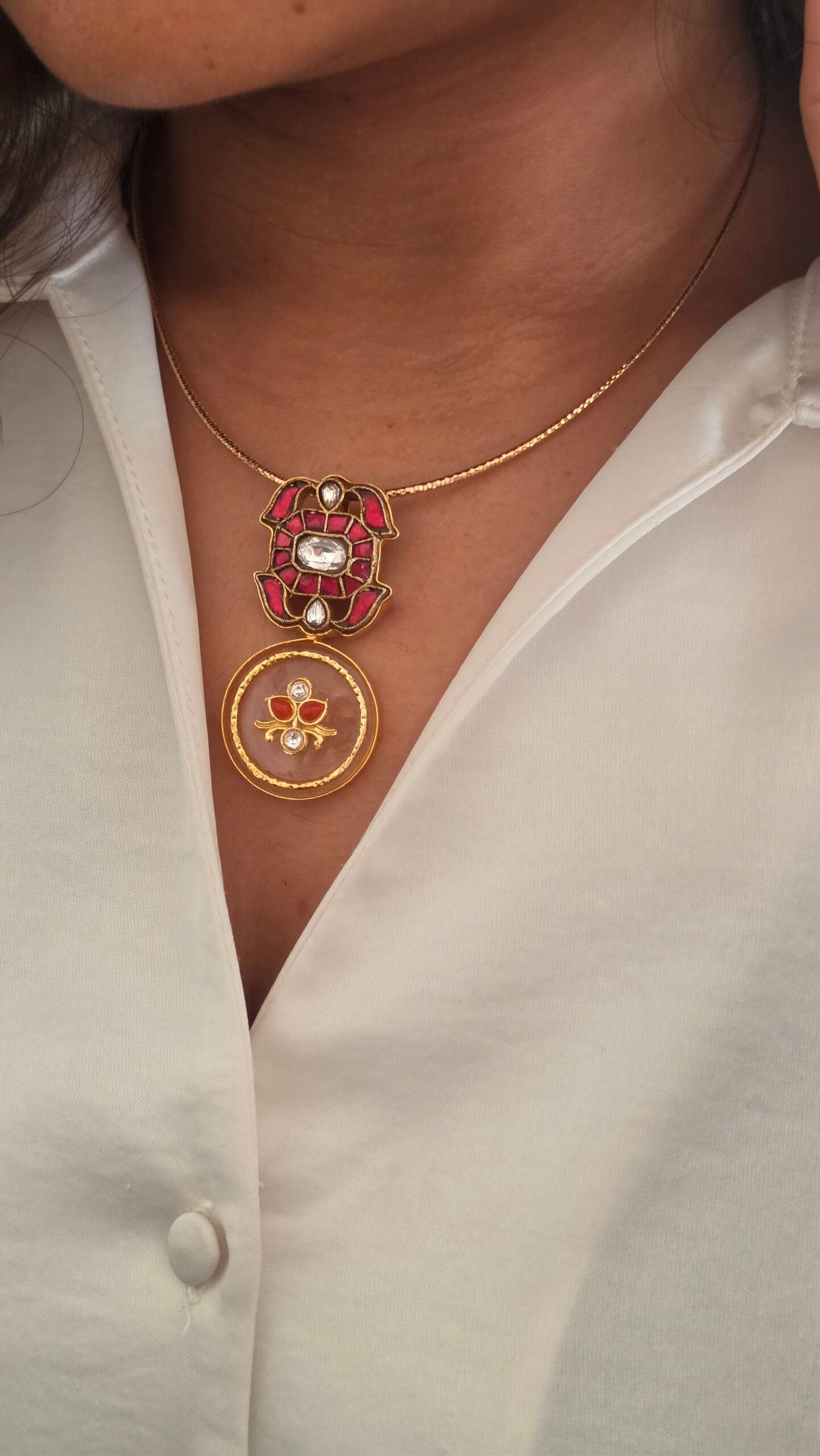 Tia semi-precious stone Pendent with earrings Thumbnail