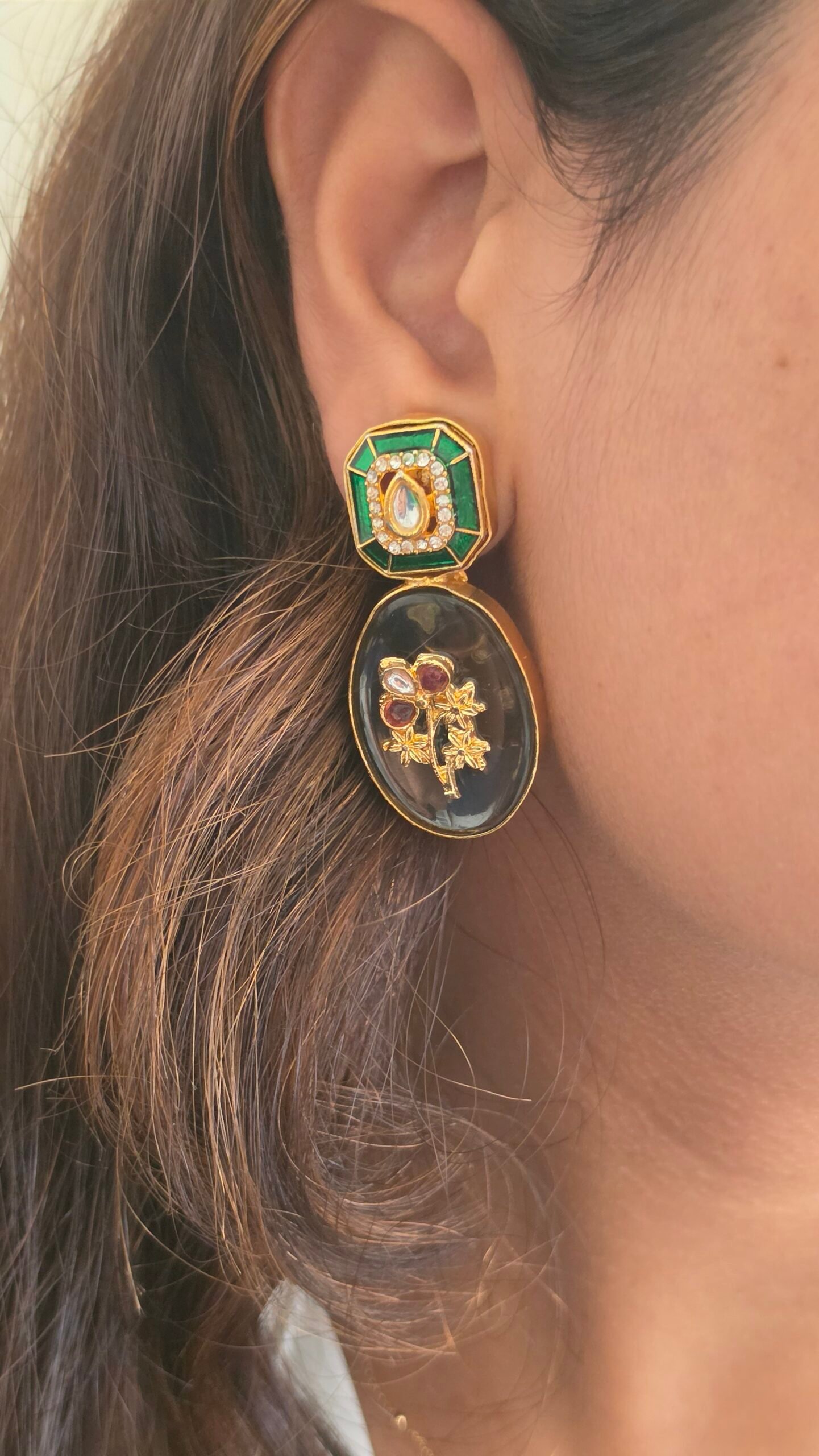 Gauri semi-precious stone Earrings Thumbnail