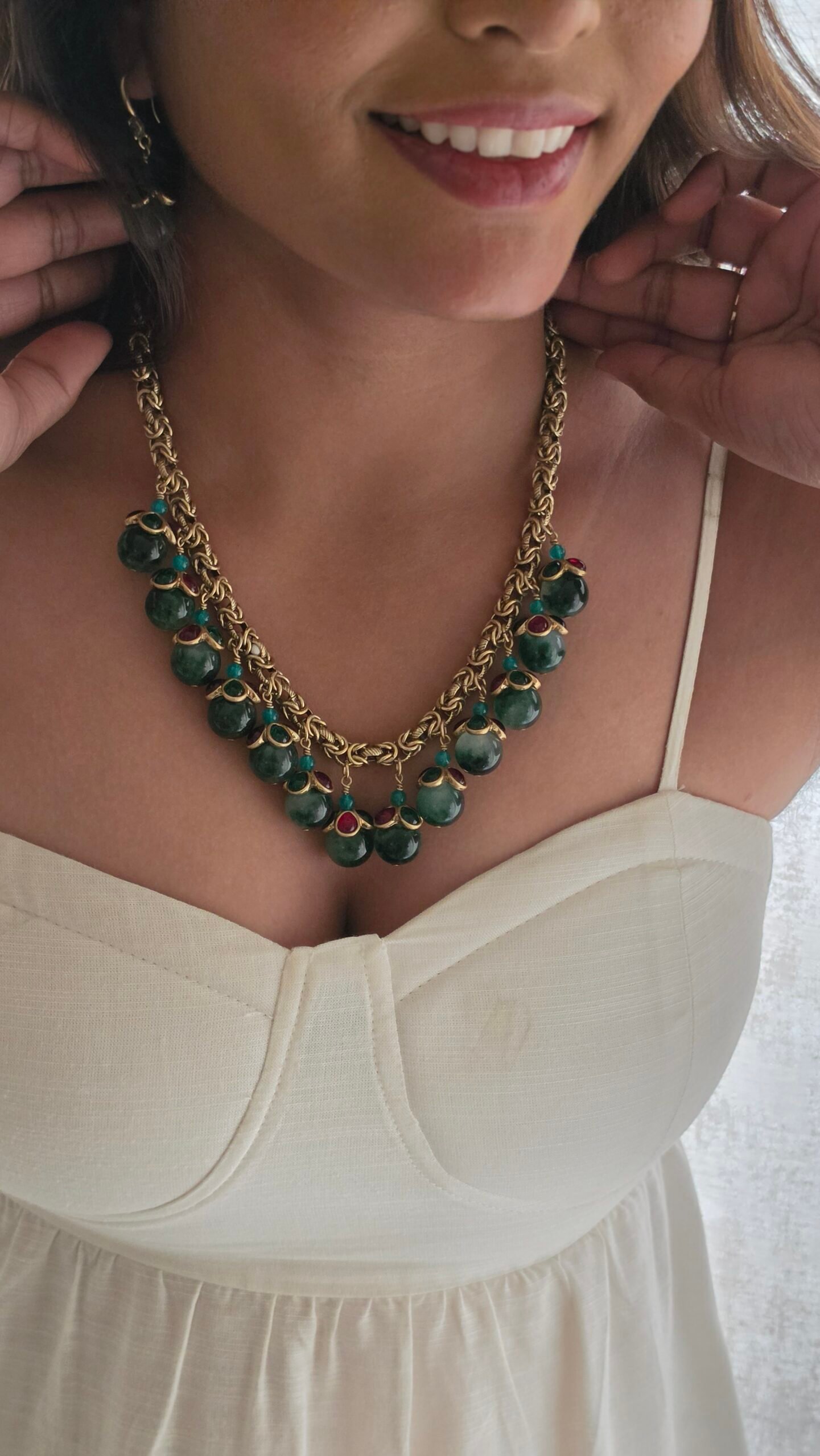 Ipsa chain semi precious stone necklace Thumbnail