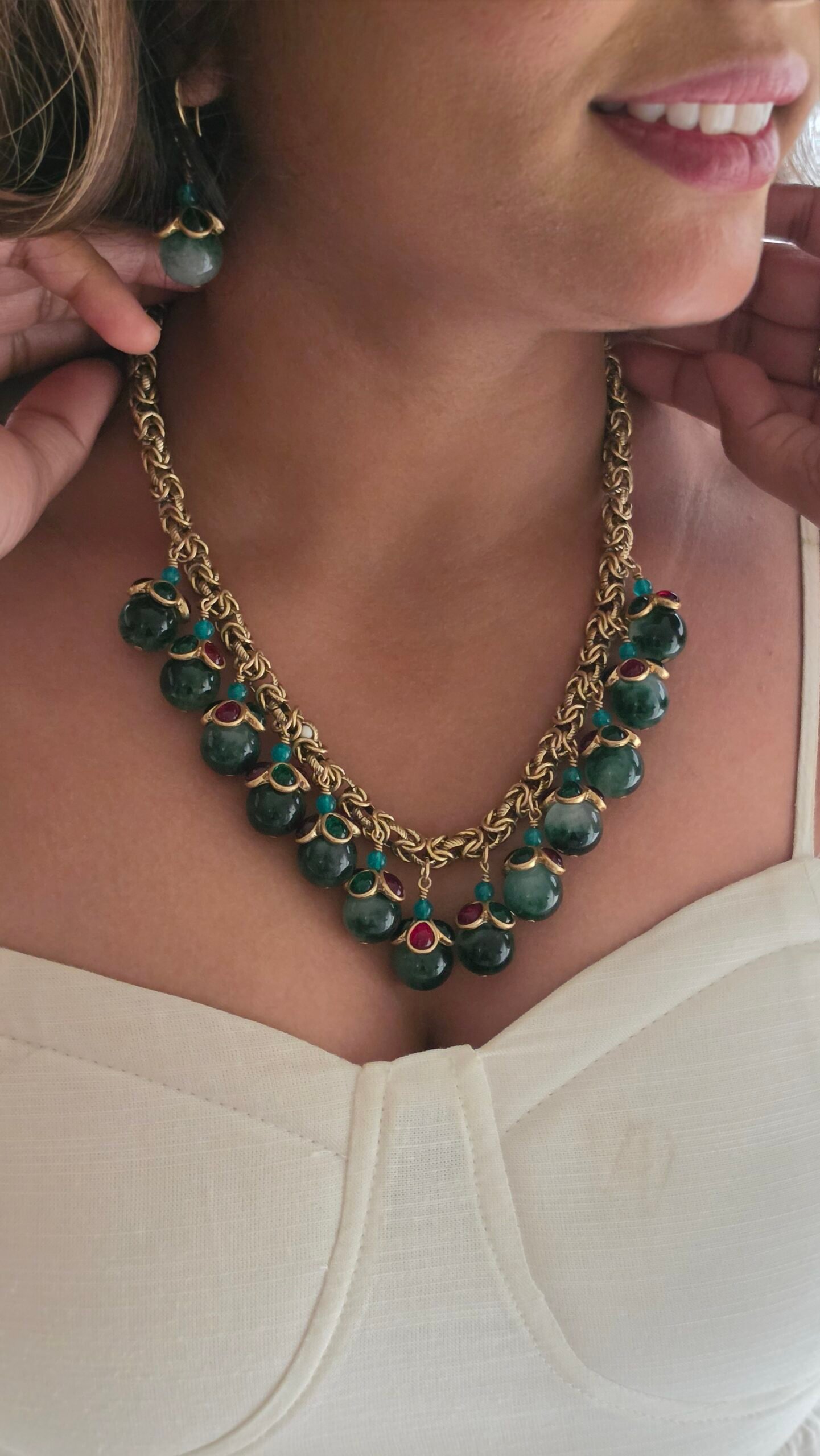 Ipsa chain semi precious stone necklace Thumbnail