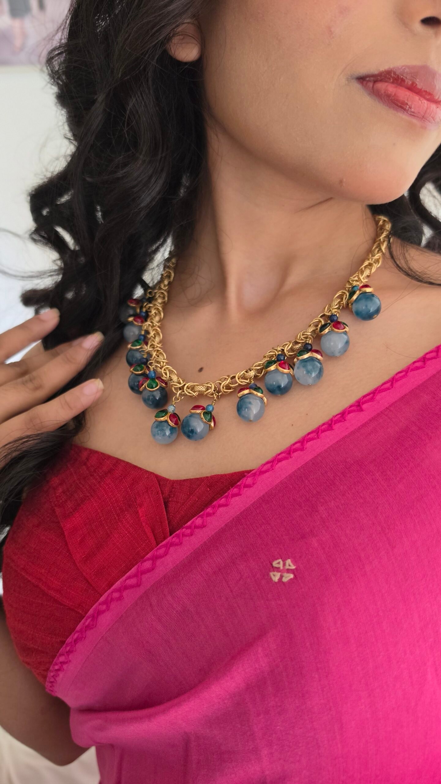 Ipsa chain semi precious stone necklace Thumbnail