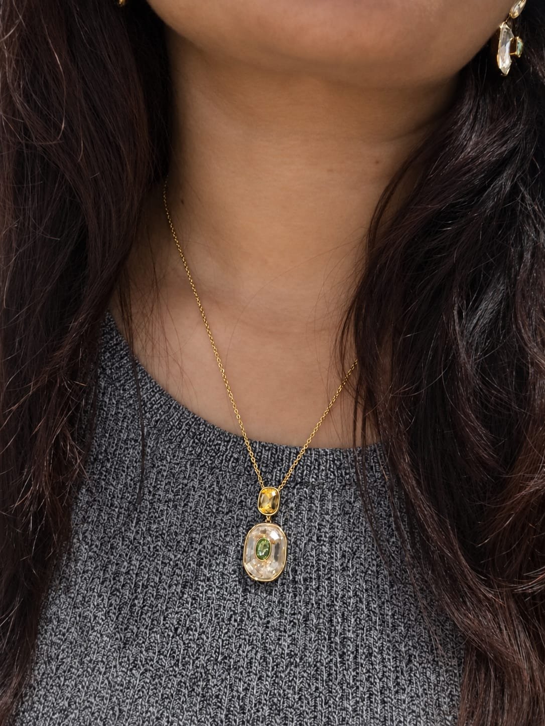 Rubic semi precious stones necklace