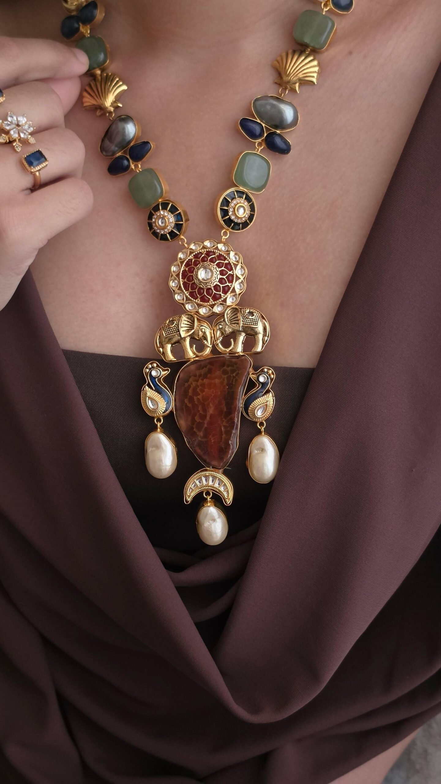 Daisy semi-precious stone long necklace Thumbnail