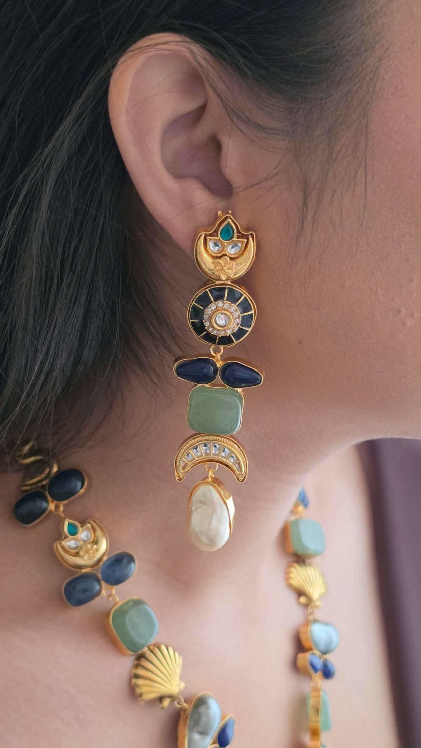 Daisy semi-precious stone long necklace Thumbnail