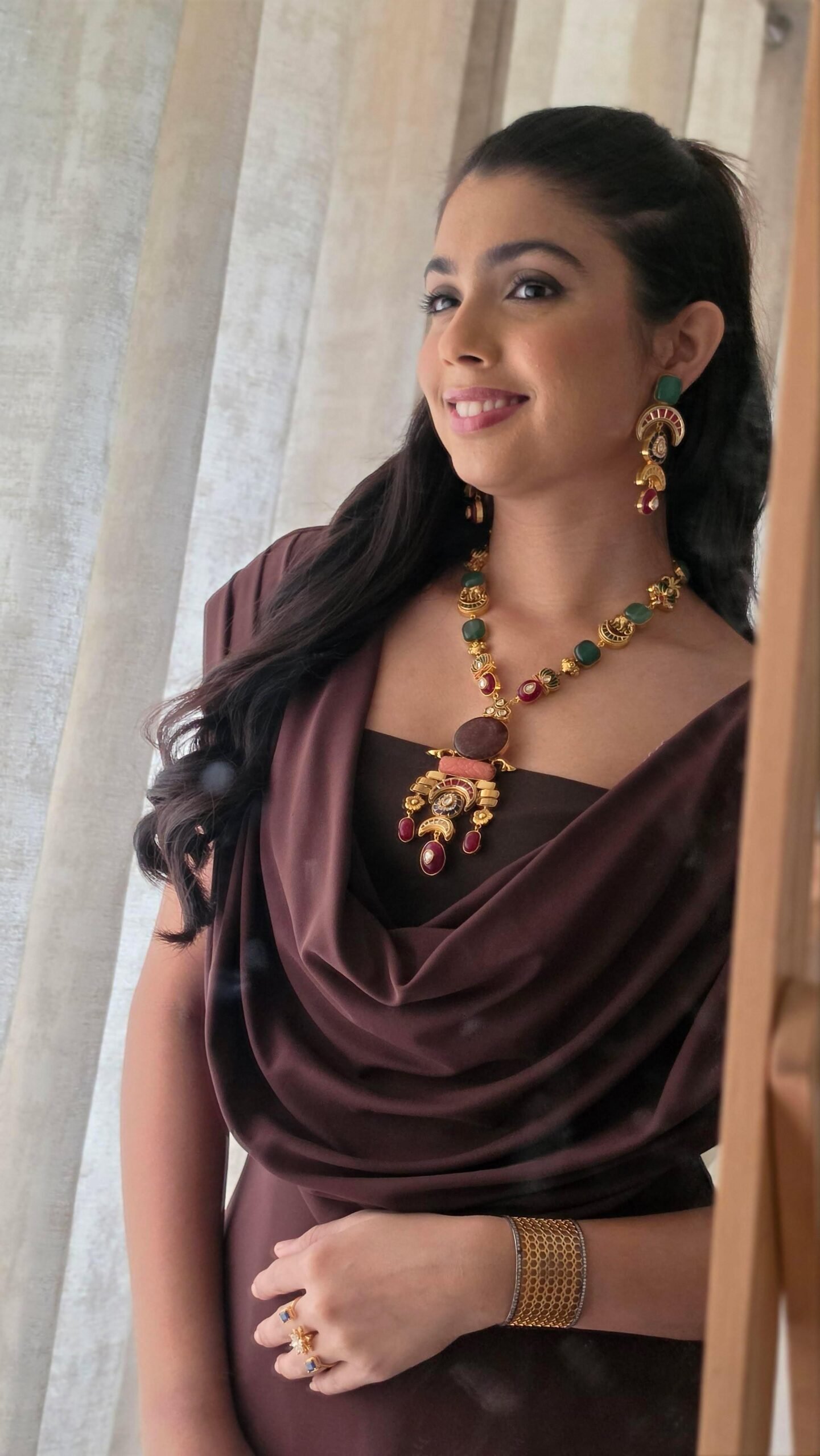 Azalea semi-precious stone long necklace Thumbnail