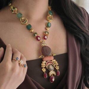 Azalea semi-precious stone long necklace