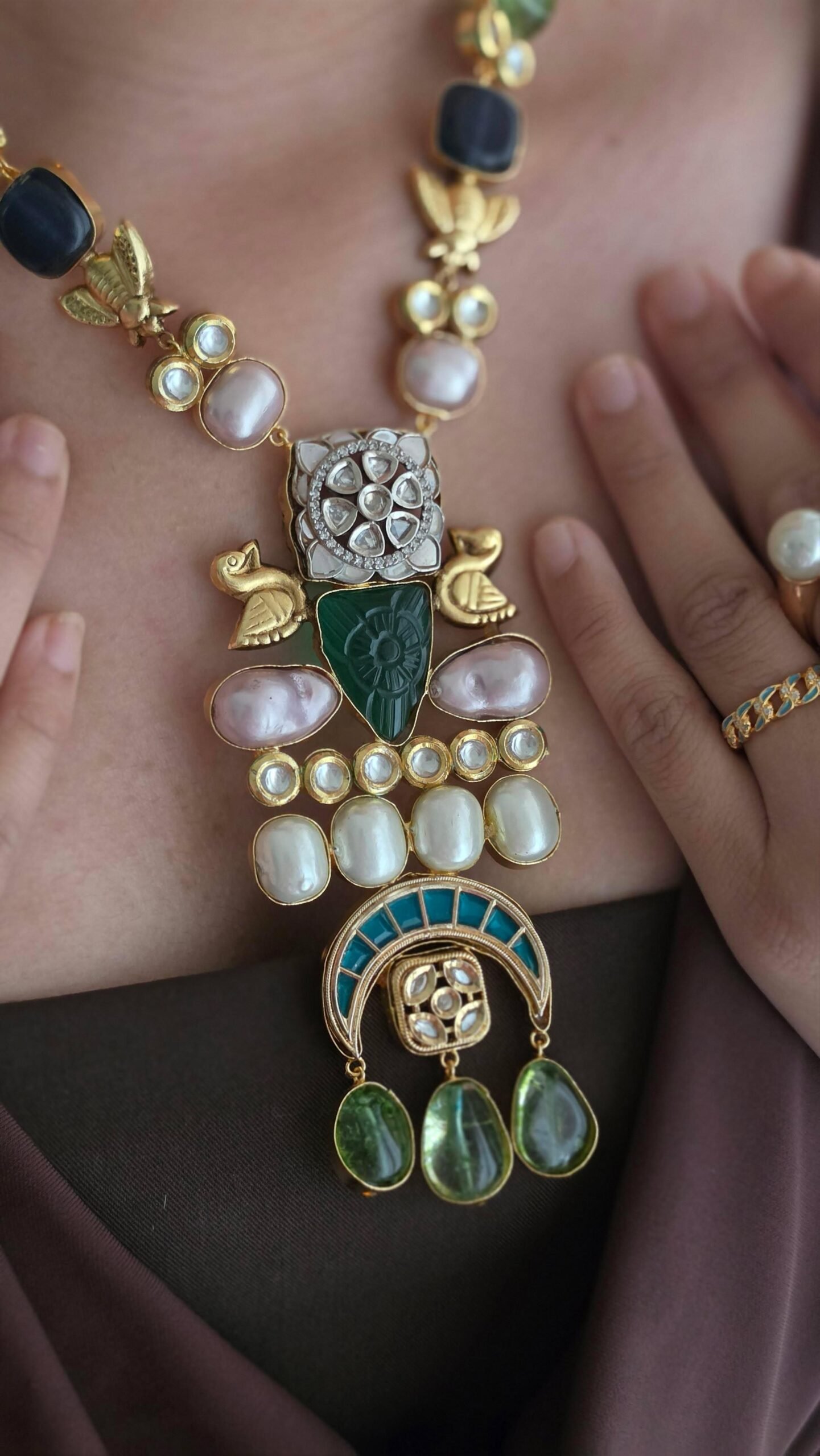 Leilani semi-precious stone long necklace Thumbnail
