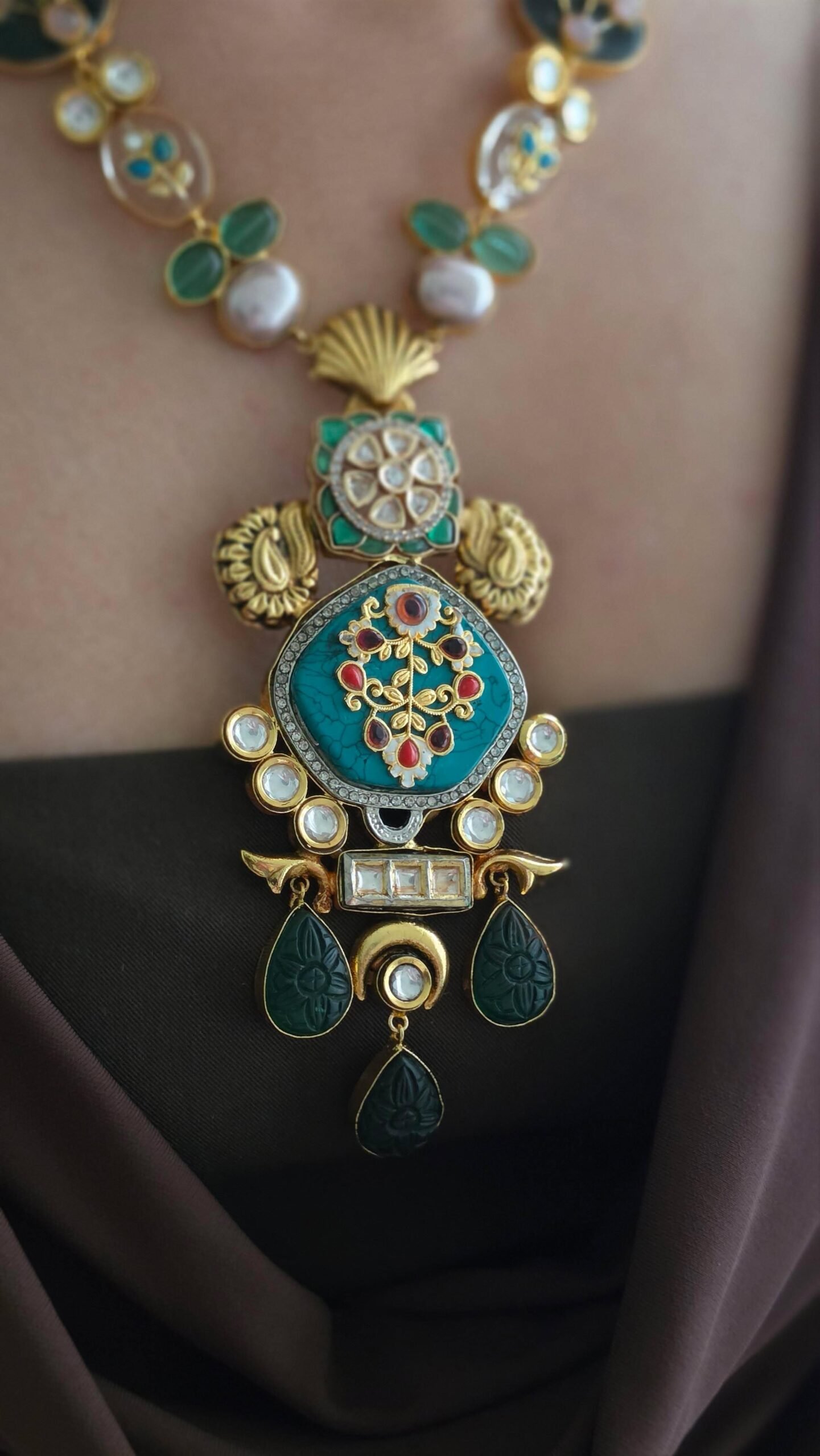 Aurika semi-precious stone long necklace Thumbnail