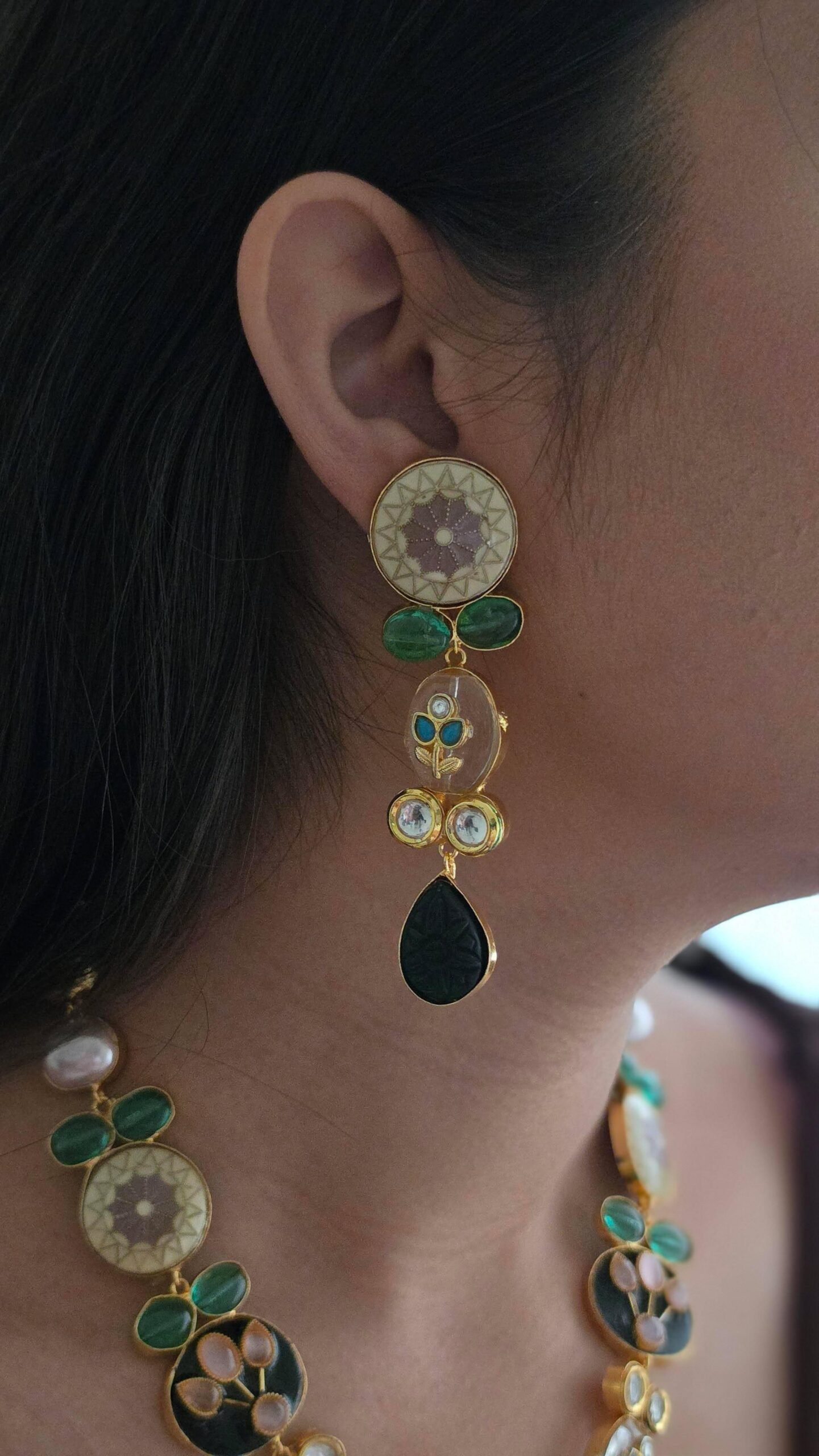 Aurika semi-precious stone long necklace Thumbnail