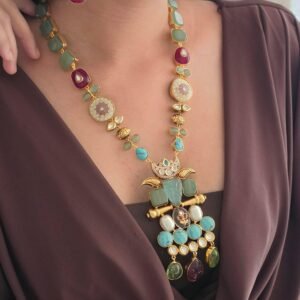 Salina semi-precious stone long necklace