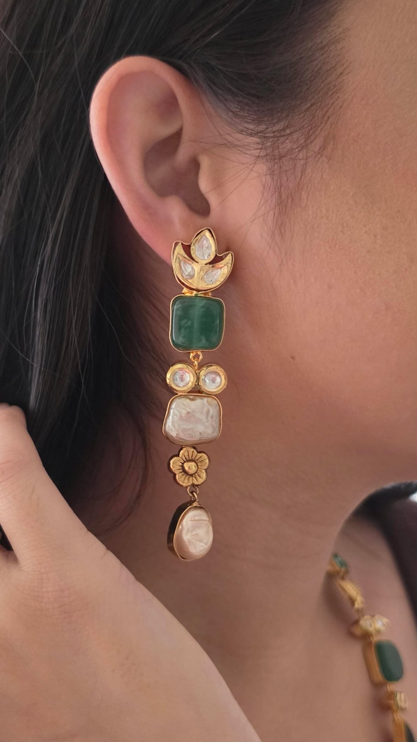 Shireen semi-precious stone long necklace Thumbnail