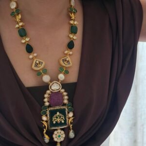 Shireen semi-precious stone long necklace