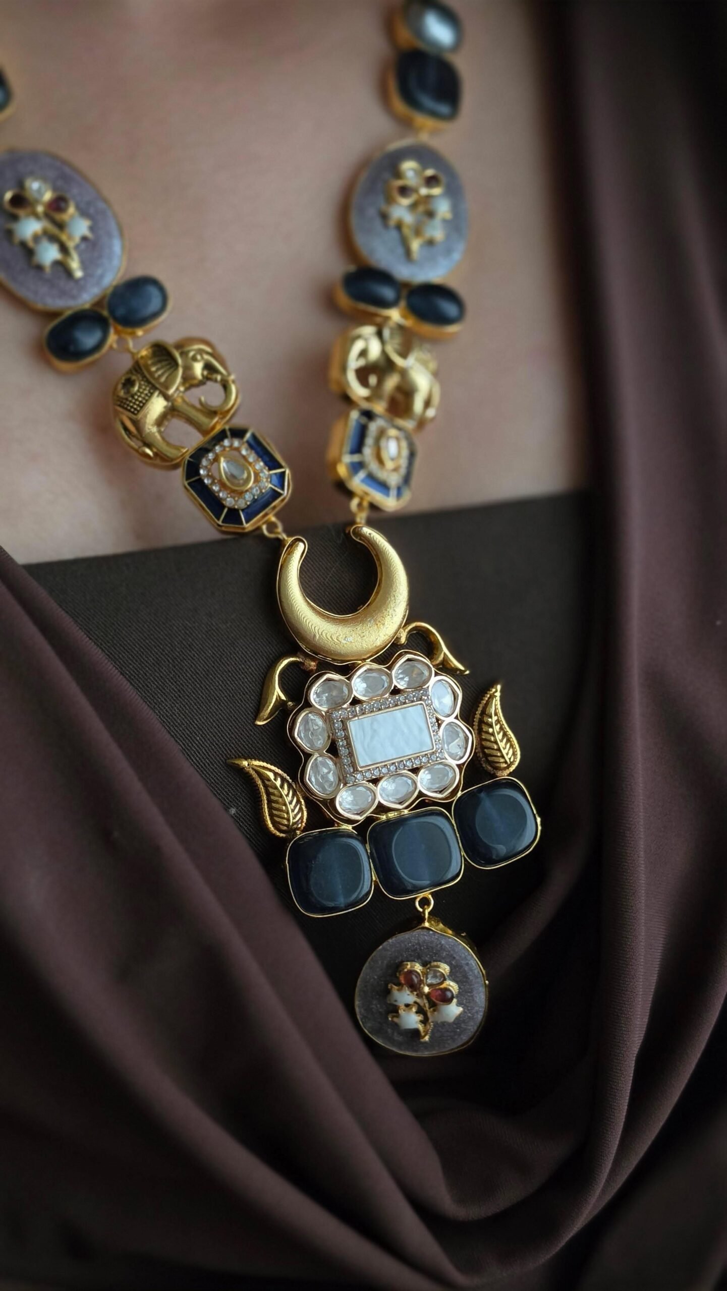 Sienna semi-precious stone long necklace Thumbnail