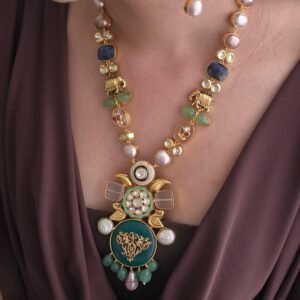 Tonisha semi-precious stone long necklace