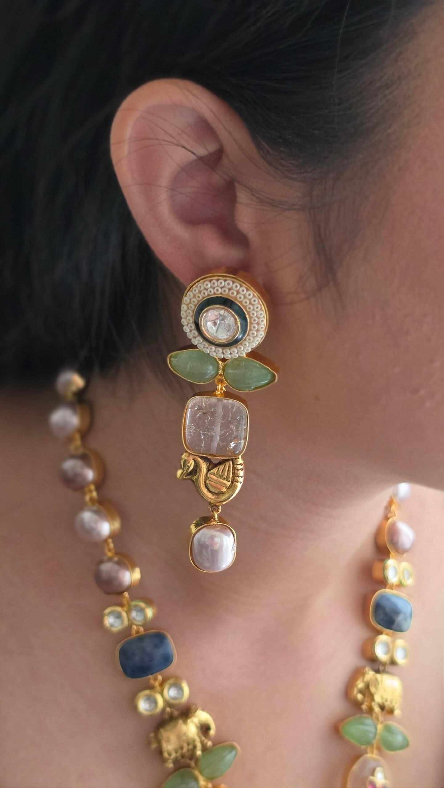 Tonisha semi-precious stone long necklace Thumbnail
