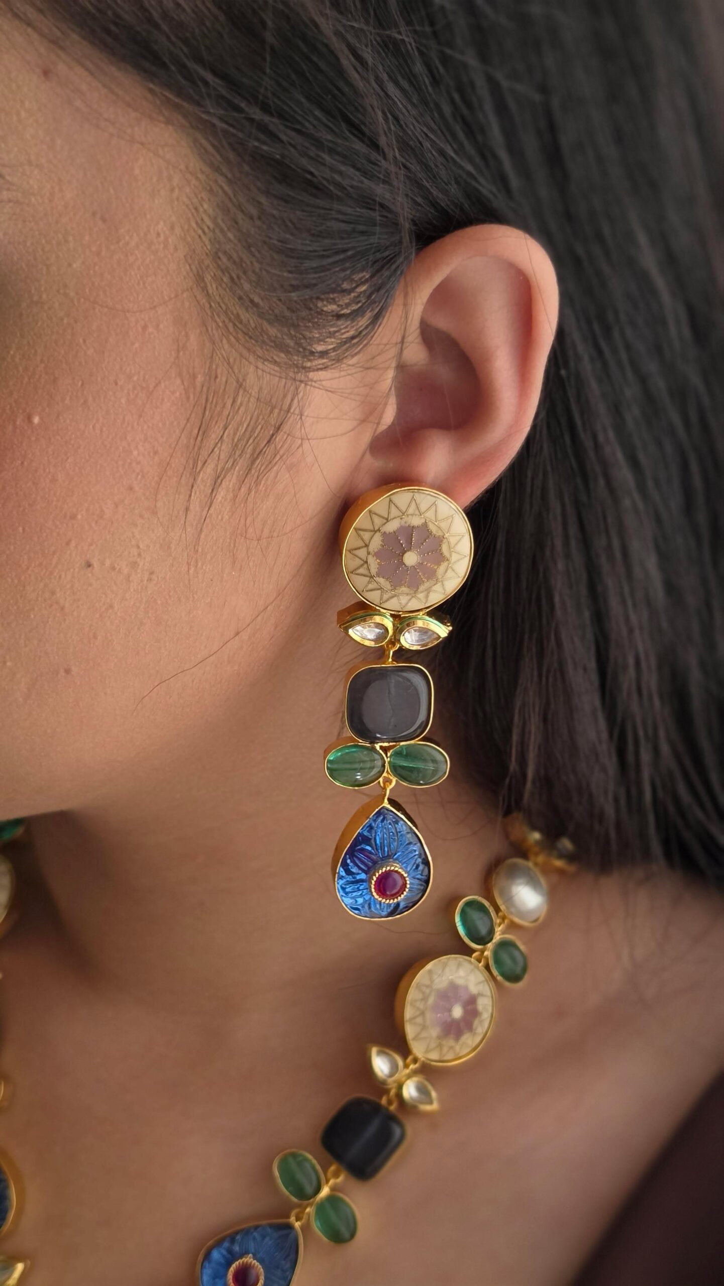 Azana semi-precious stone long necklace Thumbnail