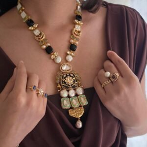 Lina semi-precious stone long necklace