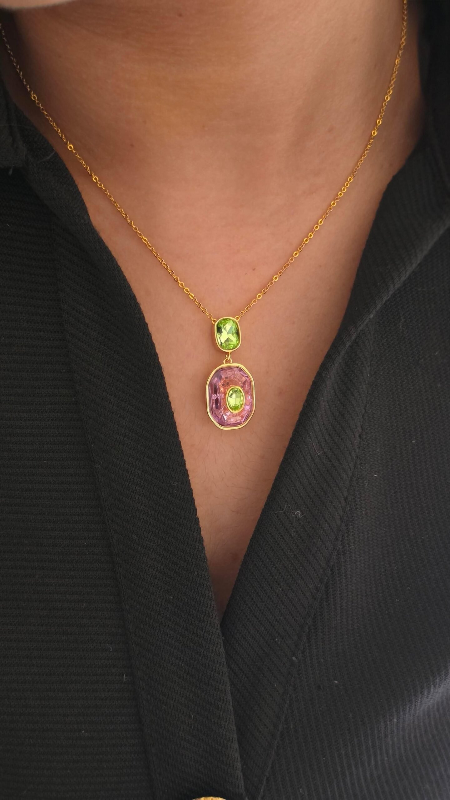 Rubic semi precious stones necklace