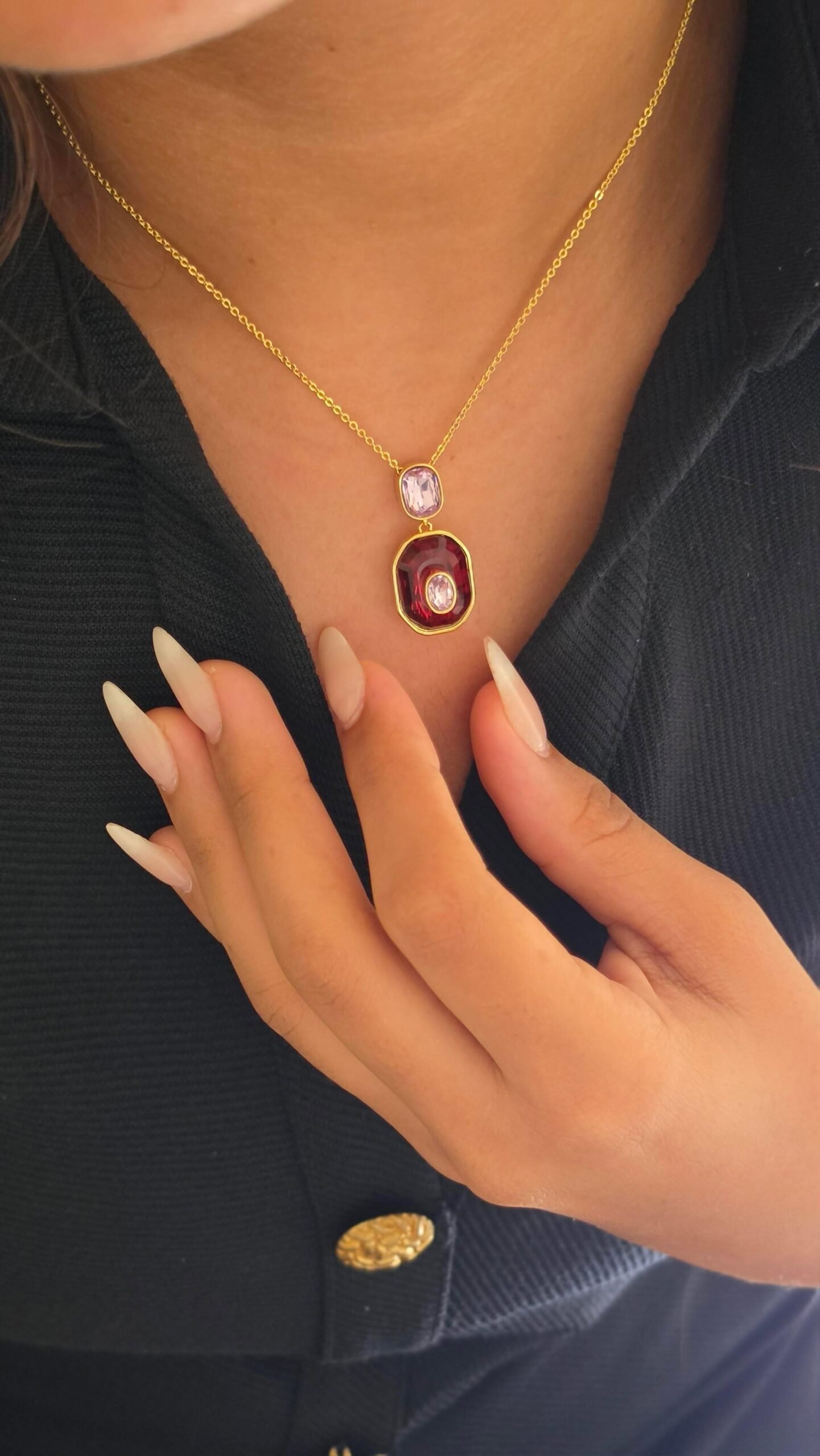 Rubic semi precious stones necklace
