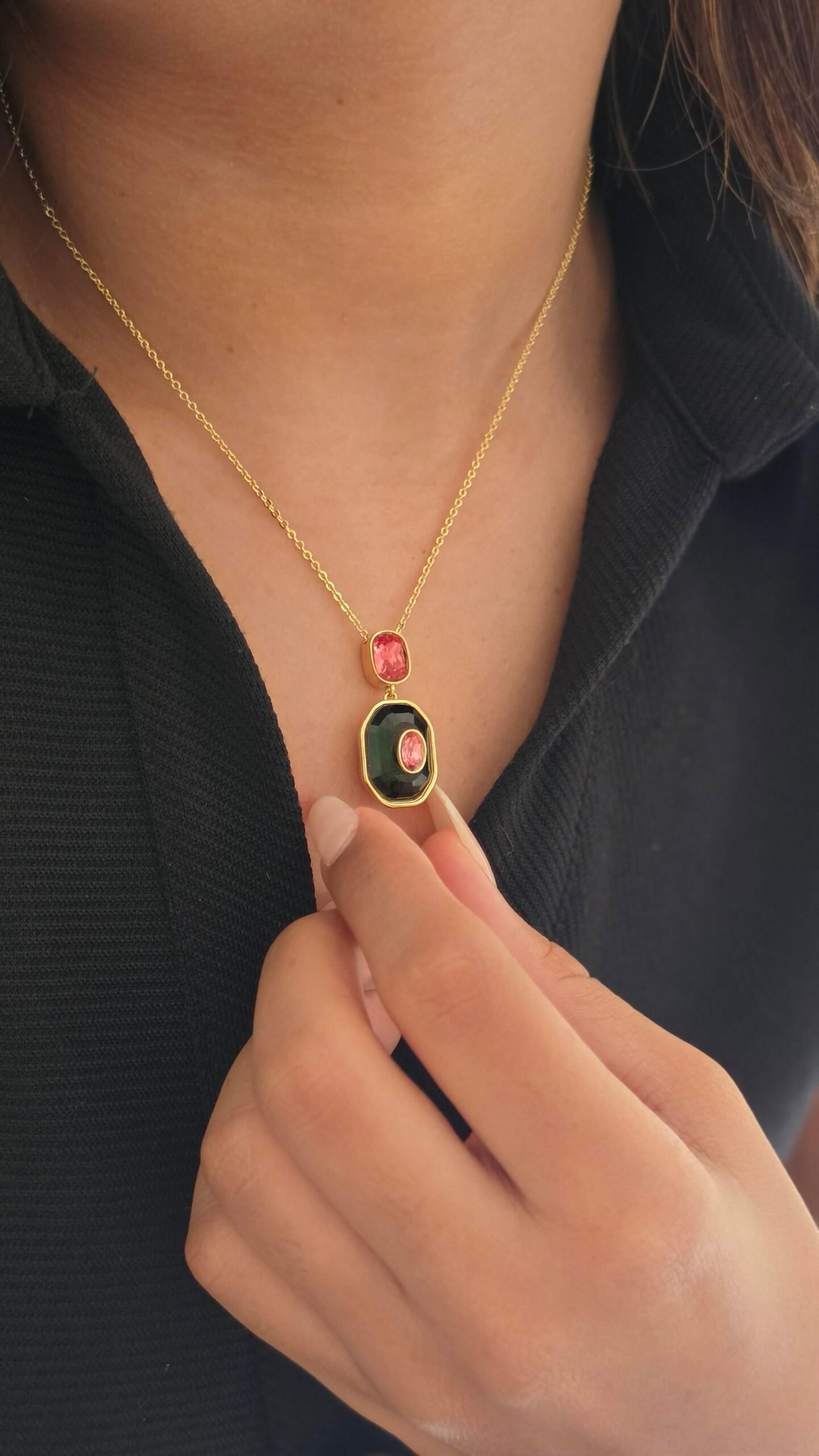 Rubic semi precious stones necklace