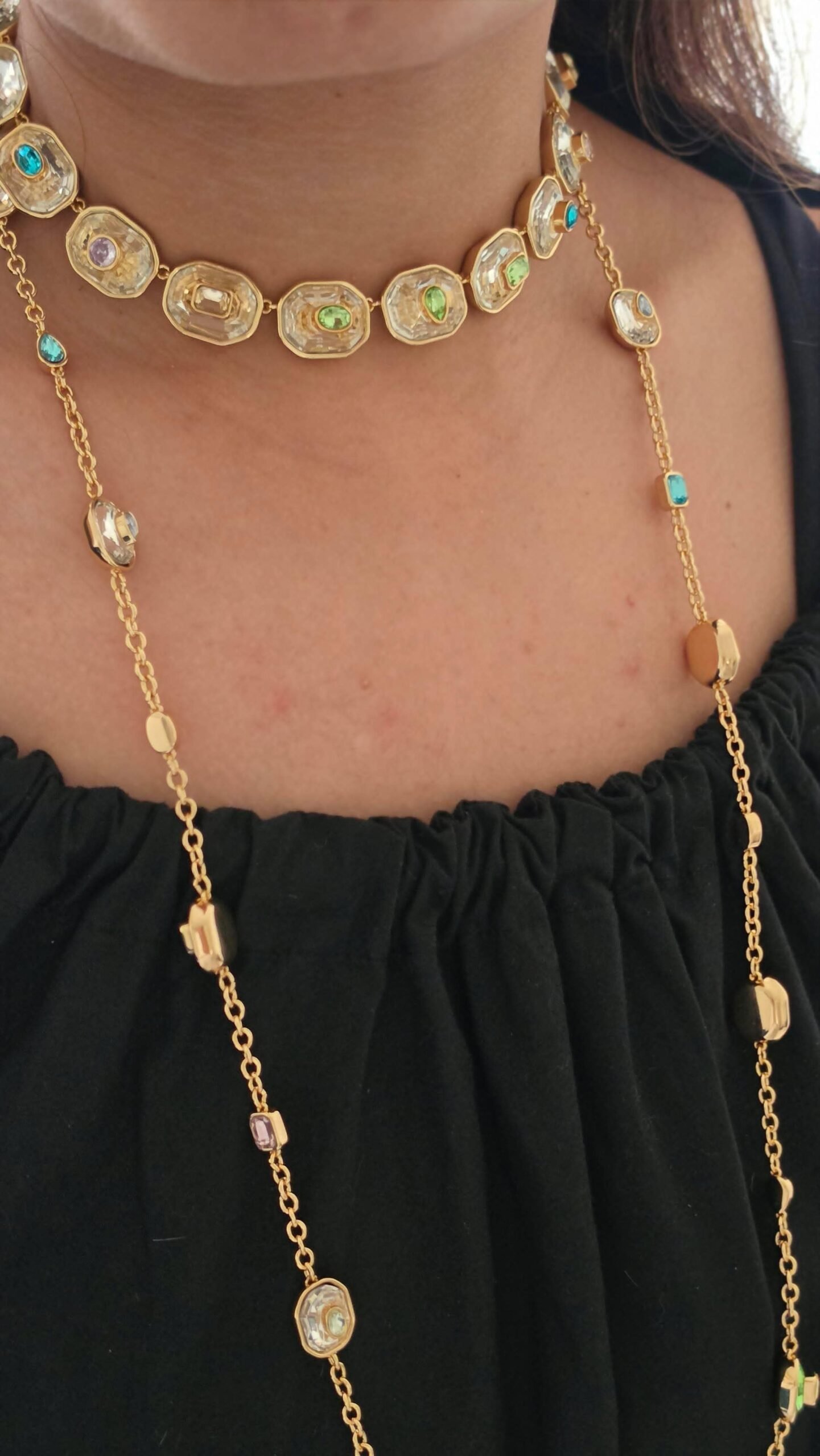 Kavya semi precious stones necklace Thumbnail