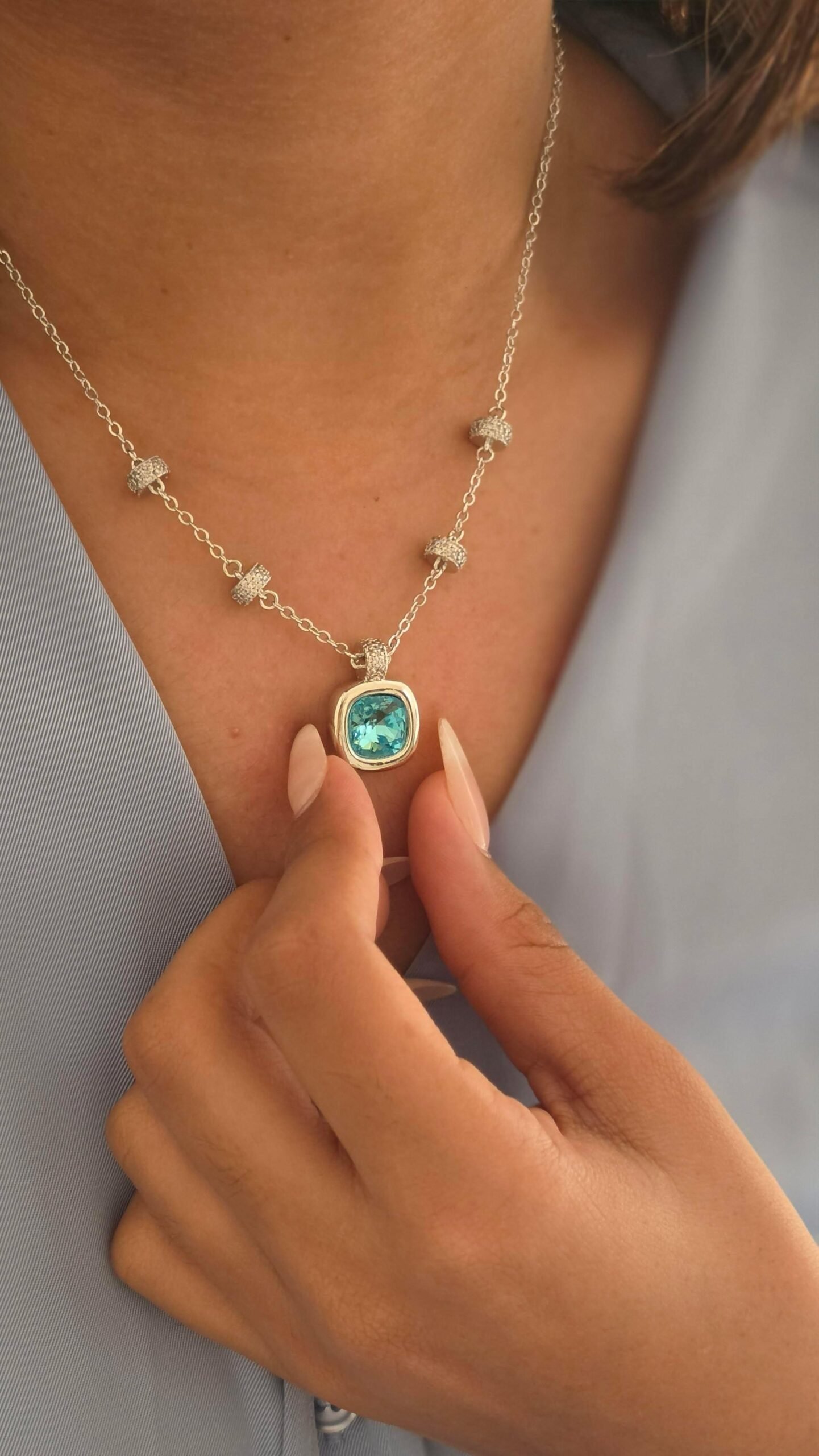 Zora semi precious stones necklace Thumbnail