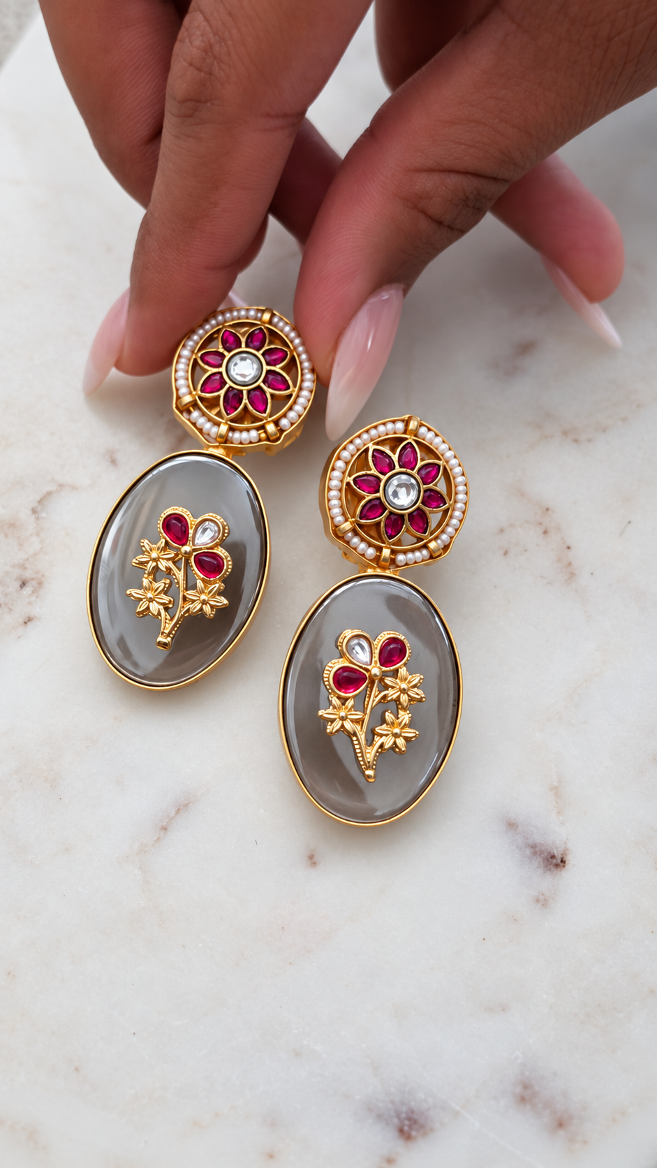Hema semi-precious stone Earrings Thumbnail